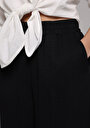 thumb-Regular Fit Yüksel Bel Geniş Paça Kadın Siyah  Pantolon