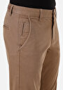thumb-Slim Fit Orta Bel Düz Paça Erkek Kahverengi  Pantolon