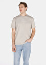 thumb-Comfort Fit Yuvarlak Yaka Düz Erkek Bej Kısa Kol Tişört