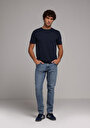thumb-Regular Fit Yuvarlak Yaka Düz Erkek Lacivert Kısa Kol Tişört