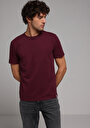 thumb-Regular Fit Yuvarlak Yaka Düz Erkek Mor Kısa Kol Tişört