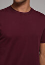 thumb-Regular Fit Yuvarlak Yaka Düz Erkek Mor Kısa Kol Tişört