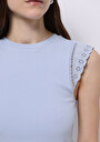 thumb-Slim Fit   Kadın Mavi Kısa Kol Tişört