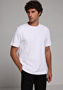 thumb-Comfort Fit Yuvarlak Yaka Düz Erkek Beyaz Kısa Kol Tişört