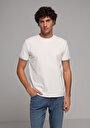 thumb-Regular Fit Yuvarlak Yaka Düz Erkek Beyaz Kısa Kol Tişört