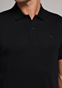 thumb-Regular Fit Polo Yaka Düz Erkek Siyah Kısa Kol Tişört