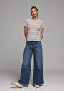 thumb-Loose Fit   Kadın Mid İndigo Denim Jean Pantolon