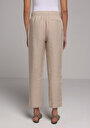 thumb-Regular Fit Yüksel Bel Düz Paça Kadın Bej  Pantolon