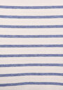 thumb-Regular Fit Yuvarlak Yaka Çizgili Kadın Mavi Kısa Kol Tişört