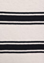 thumb-Regular Fit Yuvarlak Yaka Çizgili Kadın Lacivert Kısa Kol Tişört