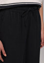 thumb-Regular Fit Yüksel Bel Geniş Paça Kadın Siyah  Pantolon
