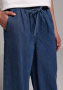 thumb-Loose Fit   Kadın Stripe Denim Jean Pantolon