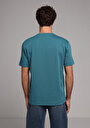 thumb-Comfort Fit Yuvarlak Yaka Düz Erkek Mavi Kısa Kol Tişört