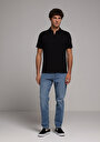 thumb-Regular Fit Polo Yaka Düz Erkek Siyah Kısa Kol Tişört