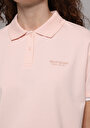 thumb-Regular Fit Yuvarlak Yaka Nakışlı Kadın Pembe Kısa Kol Tişört