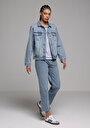 thumb-Straight Fit   Kadın Light İndigo Denim Jean Pantolon