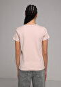thumb-Slim Fit Yuvarlak Yaka Düz Kadın Pembe Kısa Kol Tişört