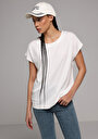 thumb-Regular Fit Yuvarlak Yaka Düz Kadın Beyaz Kısa Kol Tişört