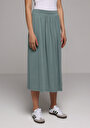 thumb-Regular Fit Düz  Kadın Yeşil Etek