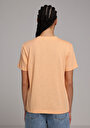thumb-Regular Fit Yuvarlak Yaka Düz Kadın Turuncu Kısa Kol Tişört