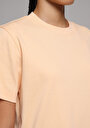 thumb-Boxy Fit Yuvarlak Yaka Düz Kadın Turuncu Kısa Kol Tişört