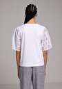 thumb-Regular Fit Yuvarlak Yaka Düz Kadın Beyaz Kısa Kol Tişört