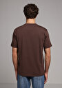 thumb-Comfort Fit Yuvarlak Yaka Düz Erkek Kahverengi Kısa Kol Tişört