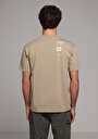 thumb-Comfort Fit Yuvarlak Yaka Düz Erkek Bej Kısa Kol Tişört