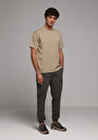 thumb-Comfort Fit Yuvarlak Yaka Düz Erkek Bej Kısa Kol Tişört