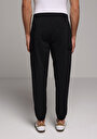thumb-Slim Fit Orta Bel Lastikli Paça Erkek Siyah  Pantolon