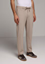 thumb-Regular Fit Orta Bel Düz Paça Erkek Bej  Pantolon
