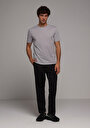 thumb-Regular Fit Orta Bel Düz Erkek Siyah Eşofman Altı