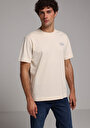thumb-Comfort Fit Yuvarlak Yaka Düz Erkek Ekru Kısa Kol Tişört