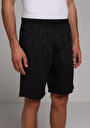 thumb-Regular Fit Orta Bel Düz Erkek Siyah Şort