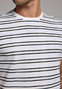 thumb-Regular Fit Yuvarlak Yaka Çizgili Erkek Mavi Kısa Kol Tişört