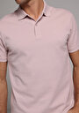 thumb-Regular Fit Polo Yaka Düz Erkek Pembe Kısa Kol Tişört