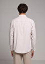 thumb-Regular Fit Shirt Neck Düz Erkek Ekru Uzun Kol Gömlek