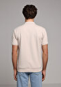thumb-Regular Fit Polo Yaka Düz Erkek Bej Kısa Kol Tişört