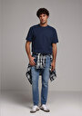 thumb-Slim Fit   Erkek Mid İndigo Denim Jean Pantolon