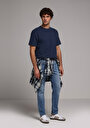 thumb-Slim Fit   Erkek Mid İndigo Denim Jean Pantolon