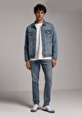 thumb-Straight Fit   Erkek Light İndigo Denim Jean Pantolon