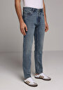 thumb-Straight Fit   Erkek Light İndigo Denim Jean Pantolon