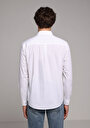 thumb-Regular Fit Shirt Neck Düz Erkek Beyaz Uzun Kol Gömlek