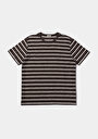 thumb-Comfort Fit Yuvarlak Yaka Çizgili Erkek Kahverengi Kısa Kol Tişört