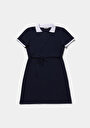 thumb-Regular Fit Düz Kadın Lacivert Kısa Kol Elbise