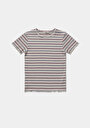 thumb-Slim Fit Yuvarlak Yaka Çizgili Kadın Çok Renkli Kısa Kol Tişört