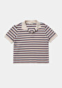thumb-Regular Fit Polo Yaka Çizgili Kadın Çok Renkli Kısa Kol Tişört