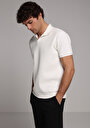 thumb-Regular Fit Polo Yaka Düz Erkek Beyaz Kısa Kol Tişört