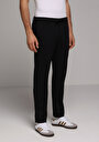 thumb-Regular Fit Orta Bel Düz Paça Erkek Siyah  Pantolon