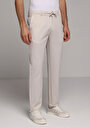 thumb-Regular Fit Orta Bel Düz Paça Erkek Ekru  Pantolon